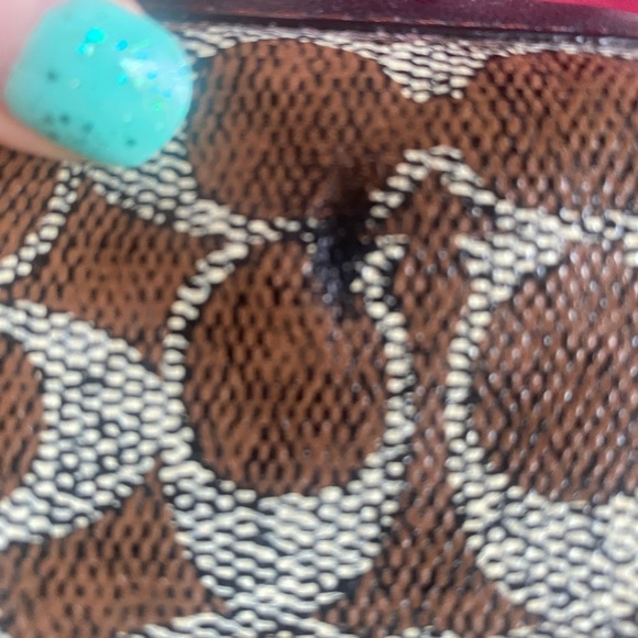 Coach Taxi Zip Tote Signature coated canvas Brown/grey with Leather Brown Trim - Picture 8 of 10